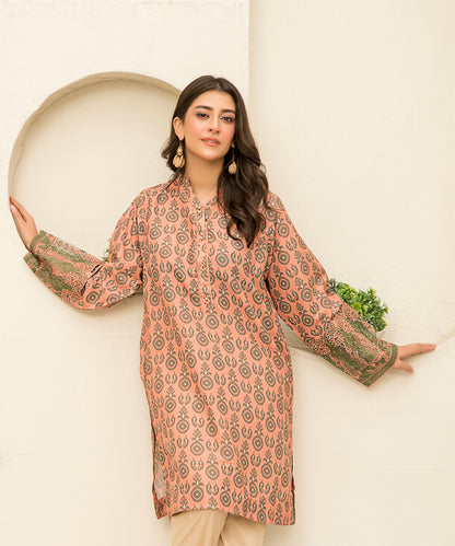 Women Printed Embroidered Shirt - LDS908
