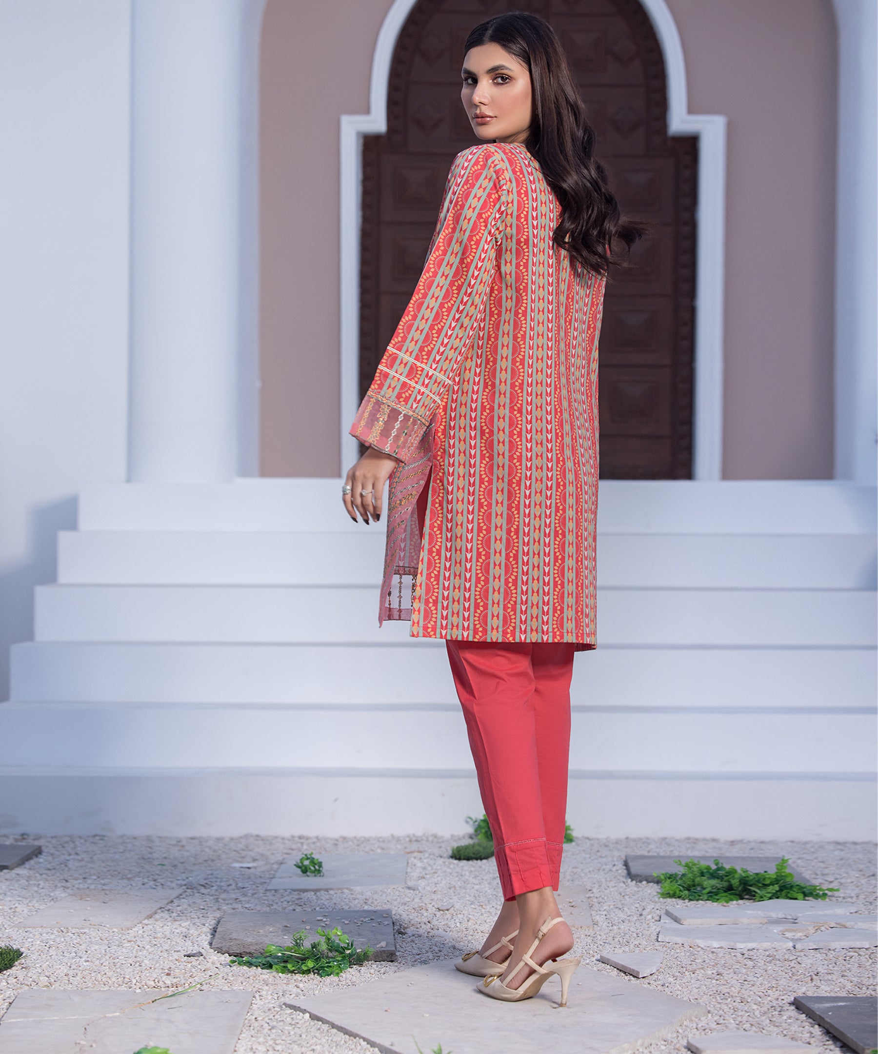 Printed Embroidered Suit - LDS 924