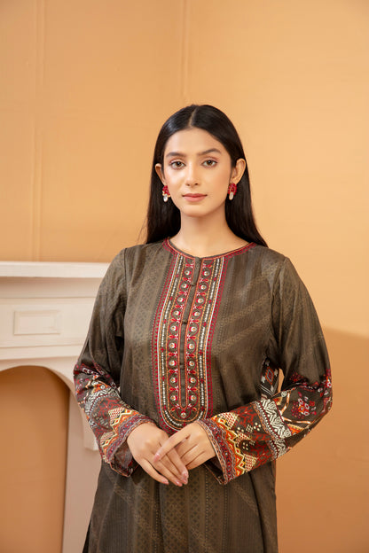 Women Printed Embroidered Shirt - LDS850