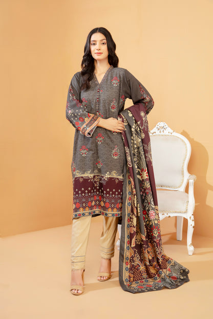 Women Printed Embroidered Shirt - LDS847
