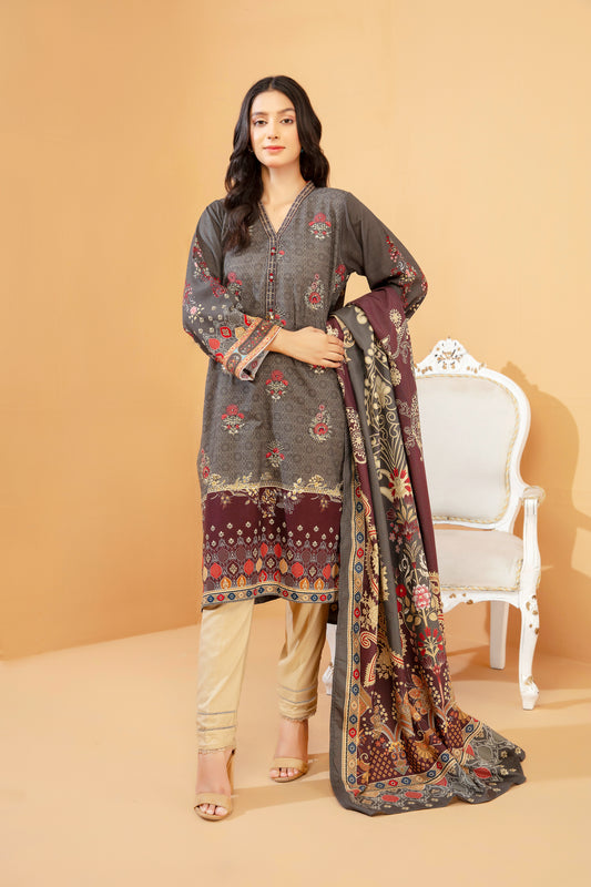 Women Printed Embroidered Shirt - LDS847