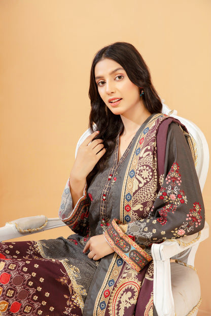 Women Printed Embroidered Shirt - LDS847
