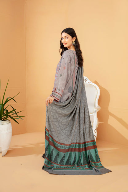 Women Printed Embroidered 3 Piece Suit - LDS851