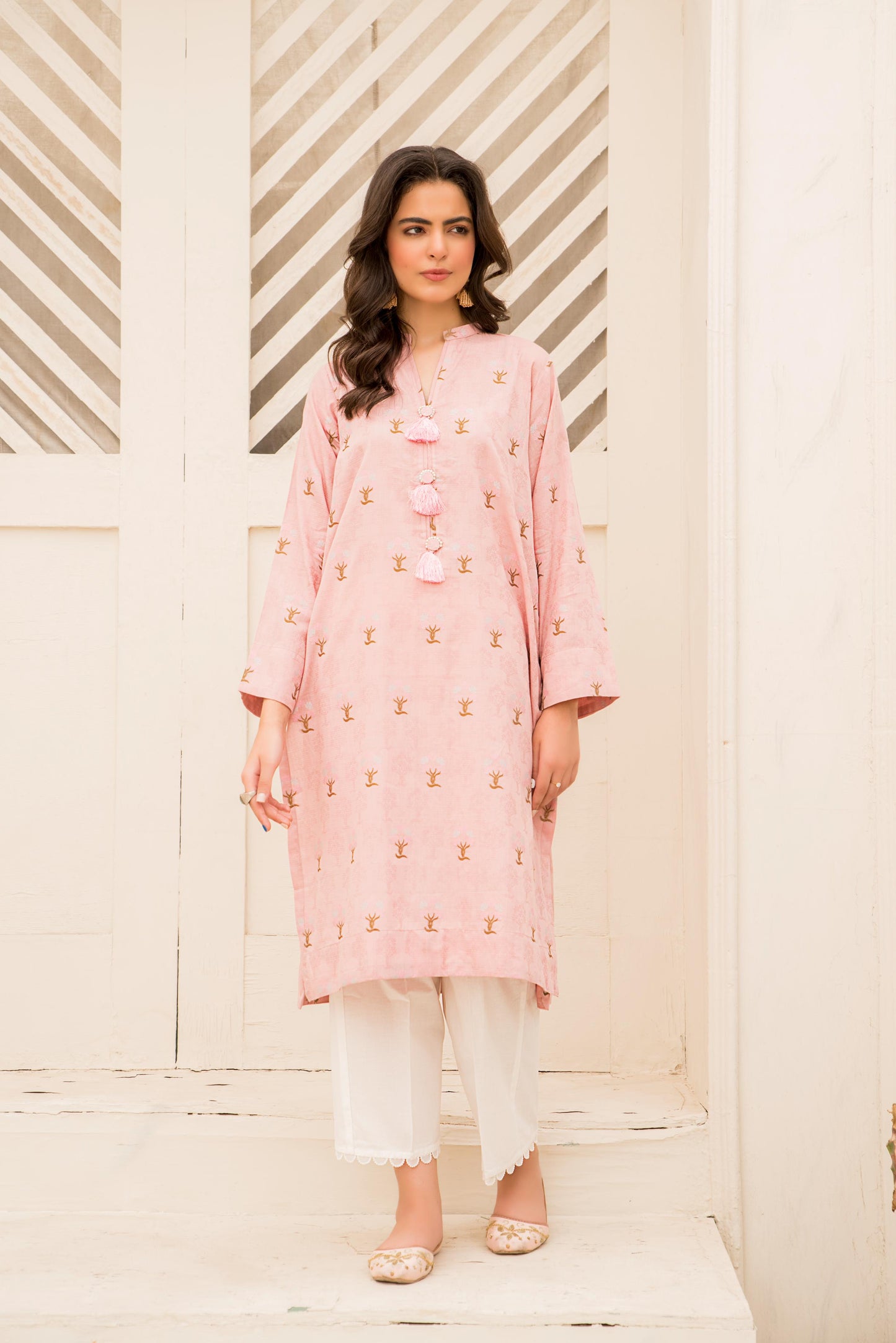 Women Solid Embroidered Shirt - LDS883