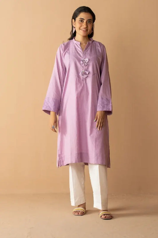Women Solid Embroidered Shirt - LDS875