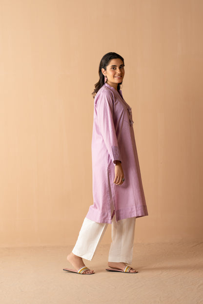 Women Solid Embroidered Shirt - LDS875
