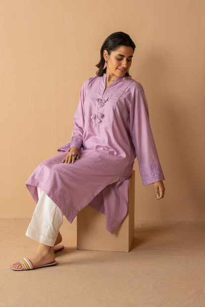 Women Solid Embroidered Shirt - LDS875