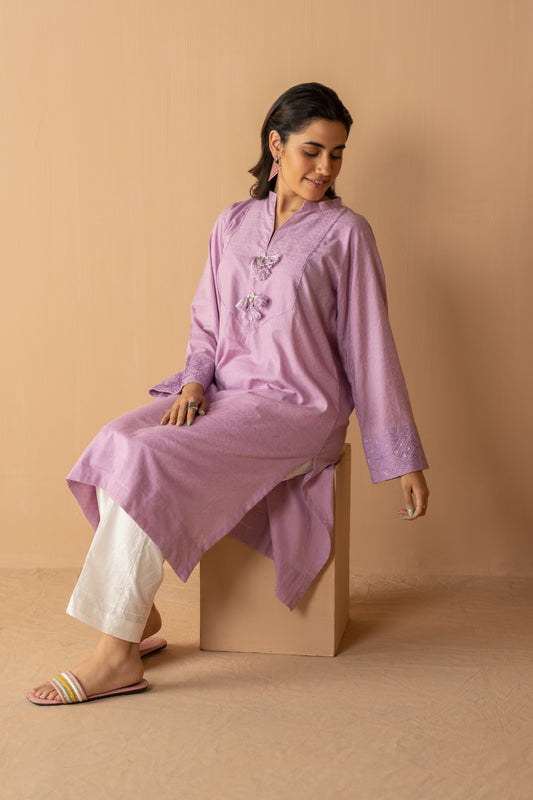 Women Solid Embroidered Shirt - LDS875