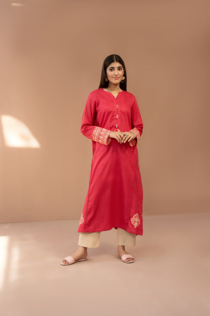 Women Solid Embroidered Shirt - LDS895