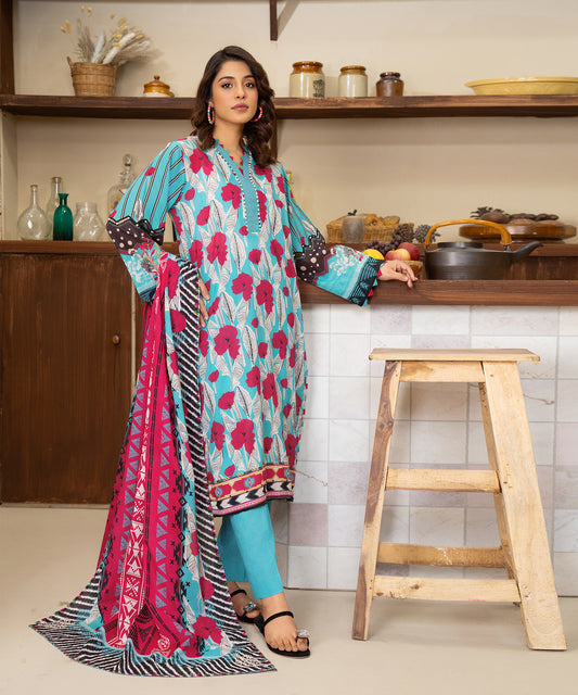Women Printed 3 Piece Suit  - DTD114