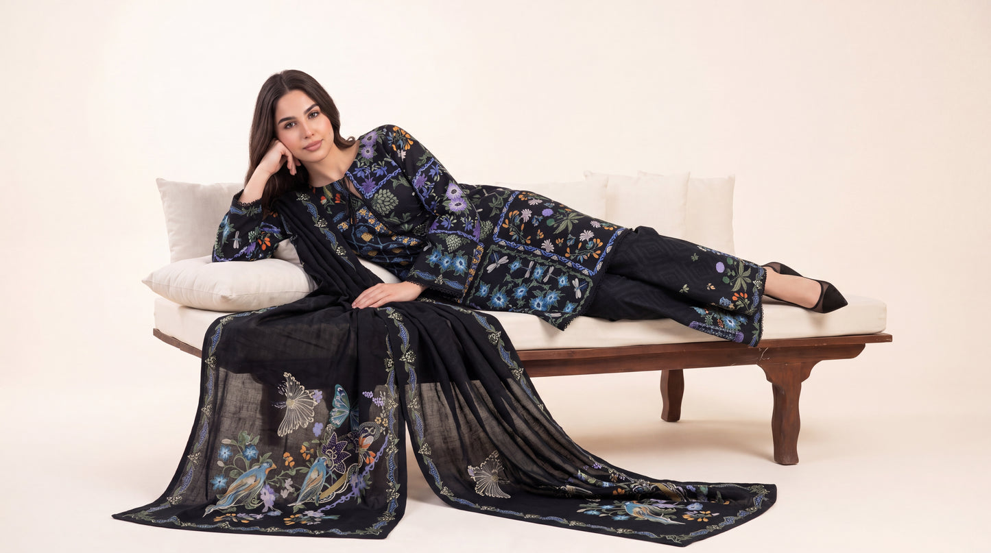 Women Printed 3 Piece Suit - DTD166