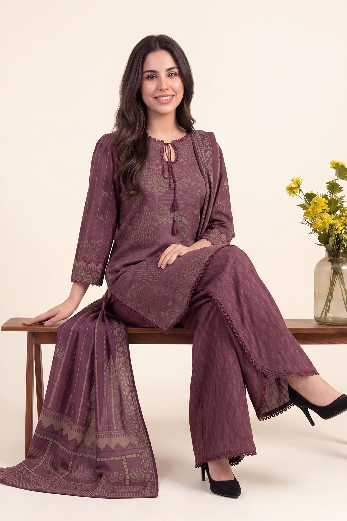 Women Printed 3 Piece Suit - DTD167