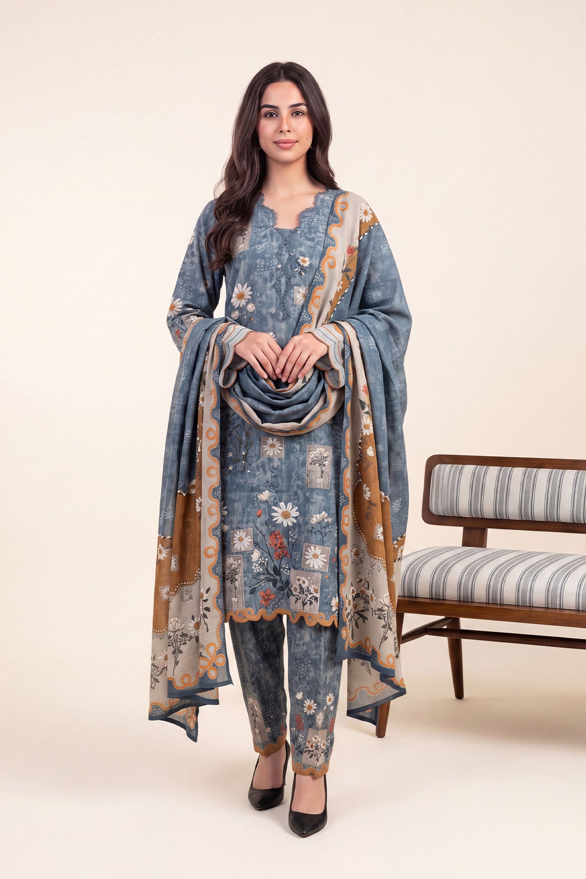 Women Printed 3 Piece Suit - DTD168
