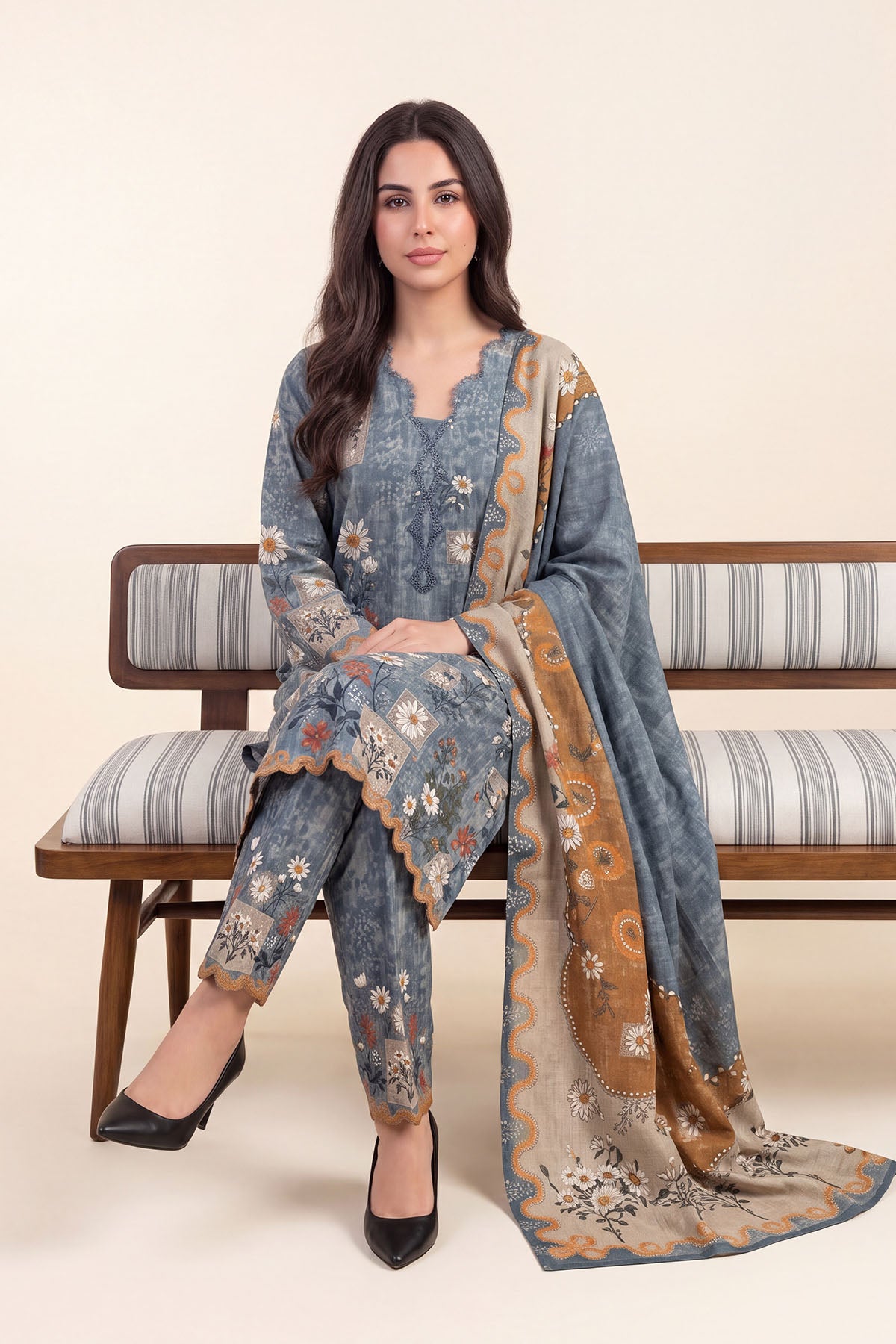 Women Printed 3 Piece Suit - DTD168