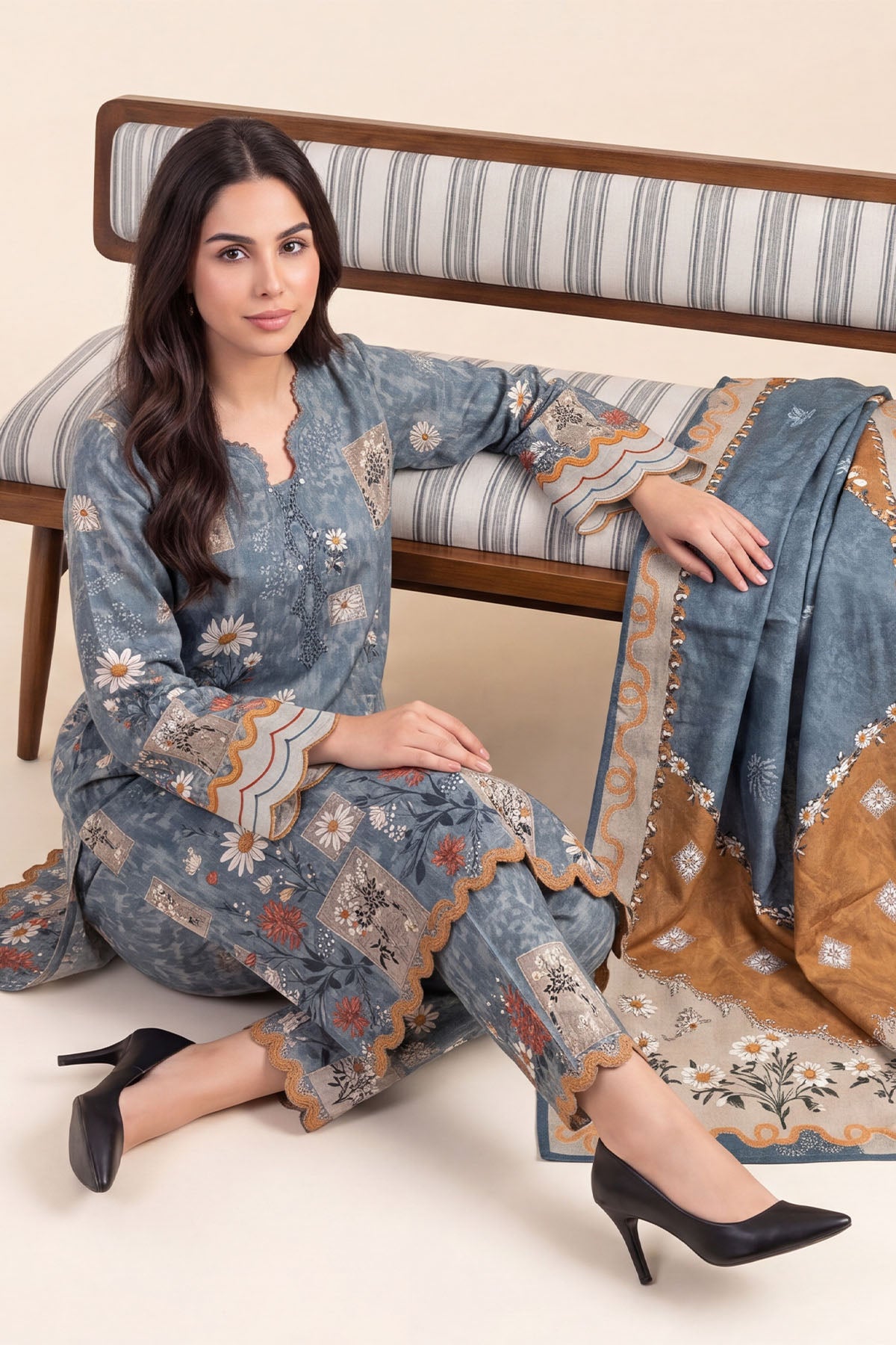 Women Printed 3 Piece Suit - DTD168