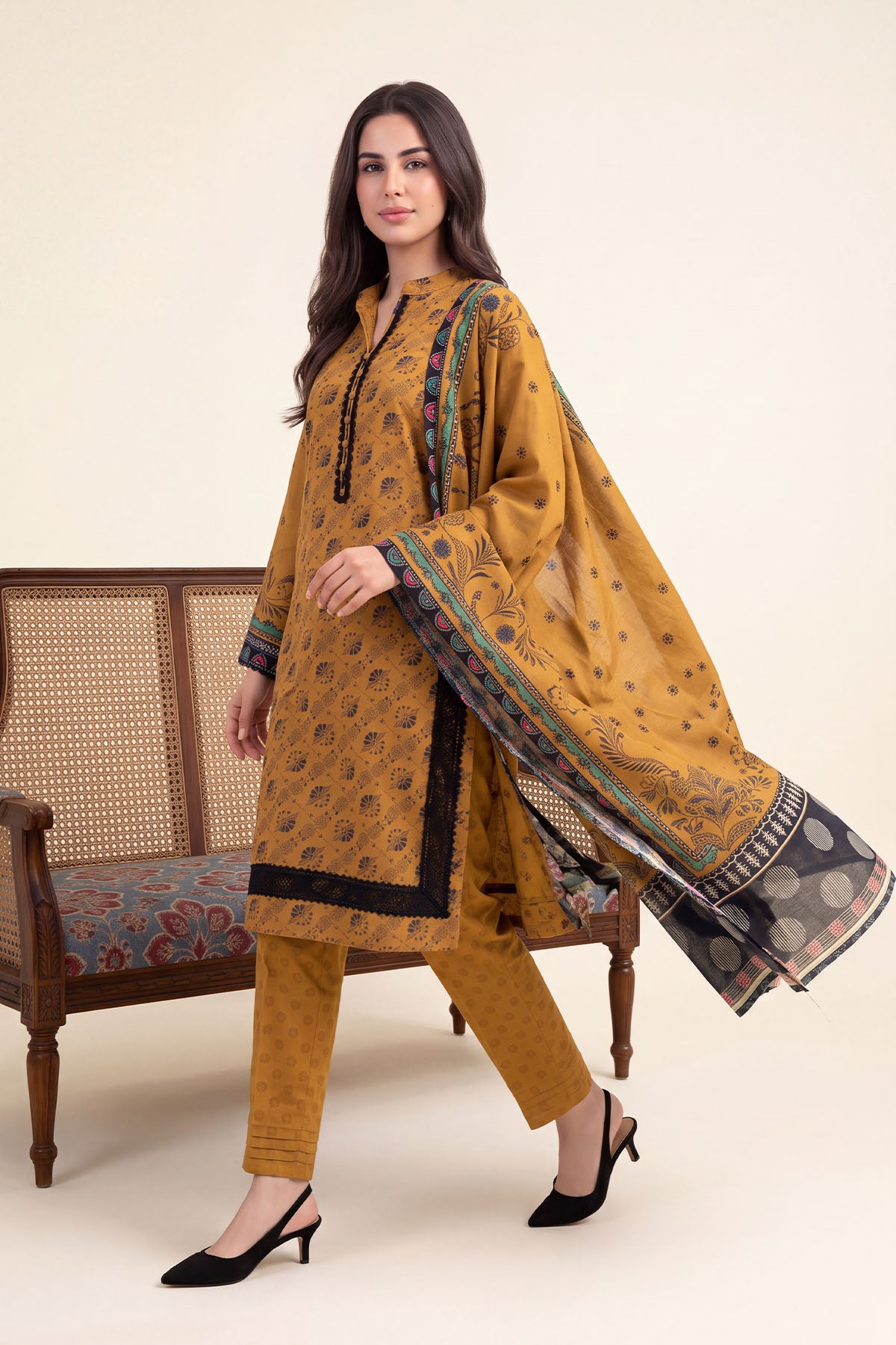 Women Printed 3 Piece Suit - DTD169