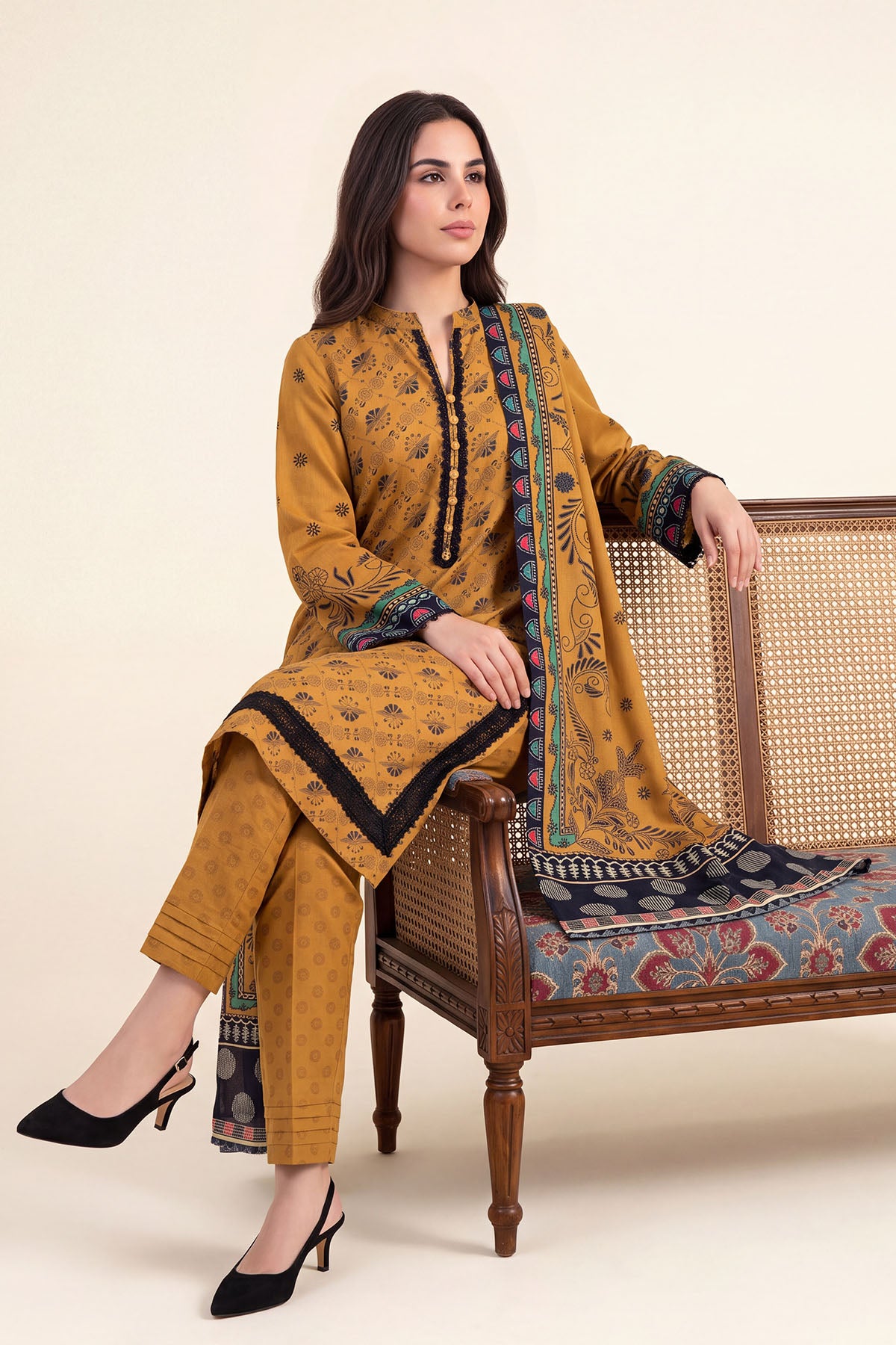 Women Printed 3 Piece Suit - DTD169