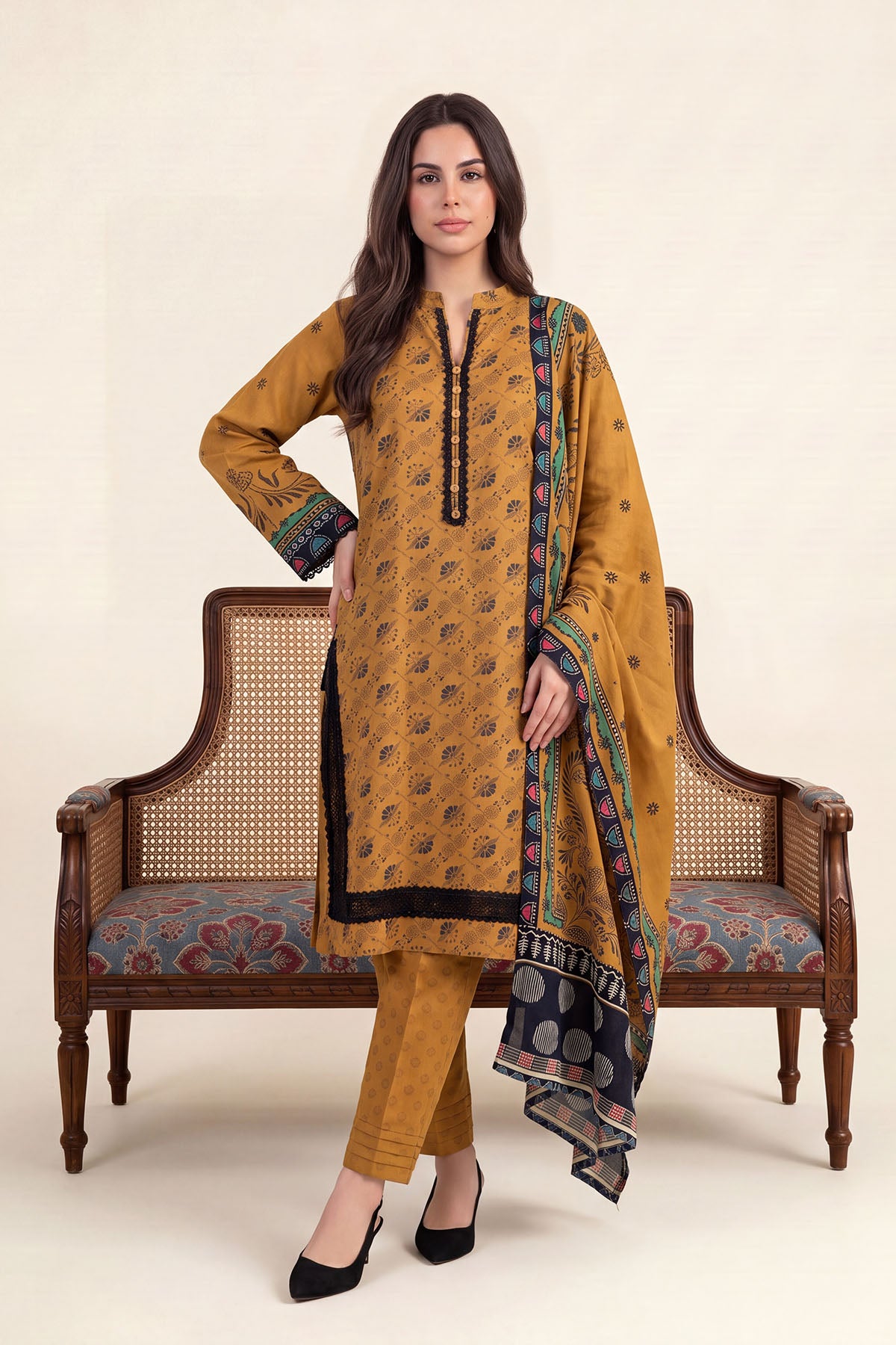 Women Printed 3 Piece Suit - DTD169