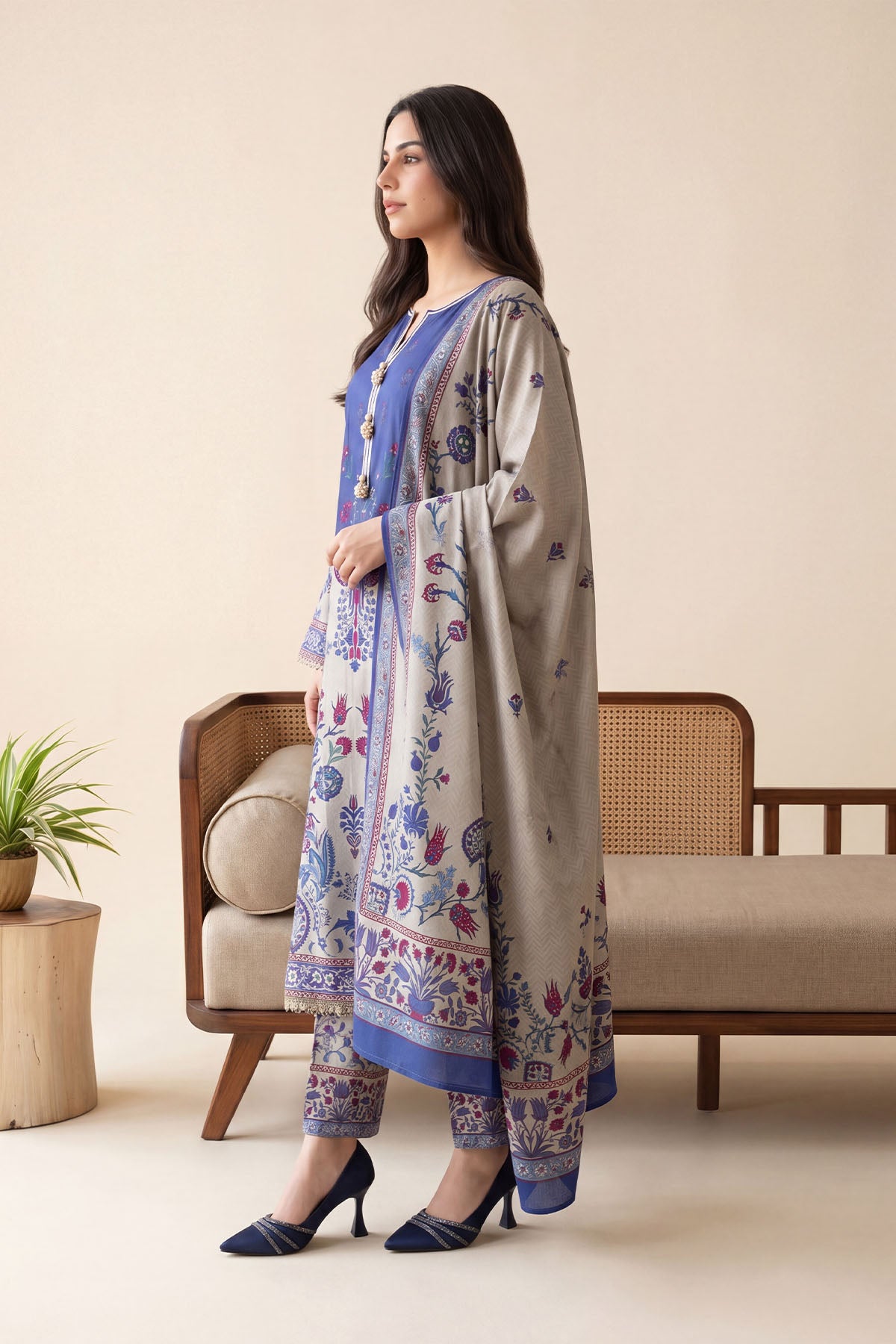 Women Printed 3 Piece Suit - DTD170