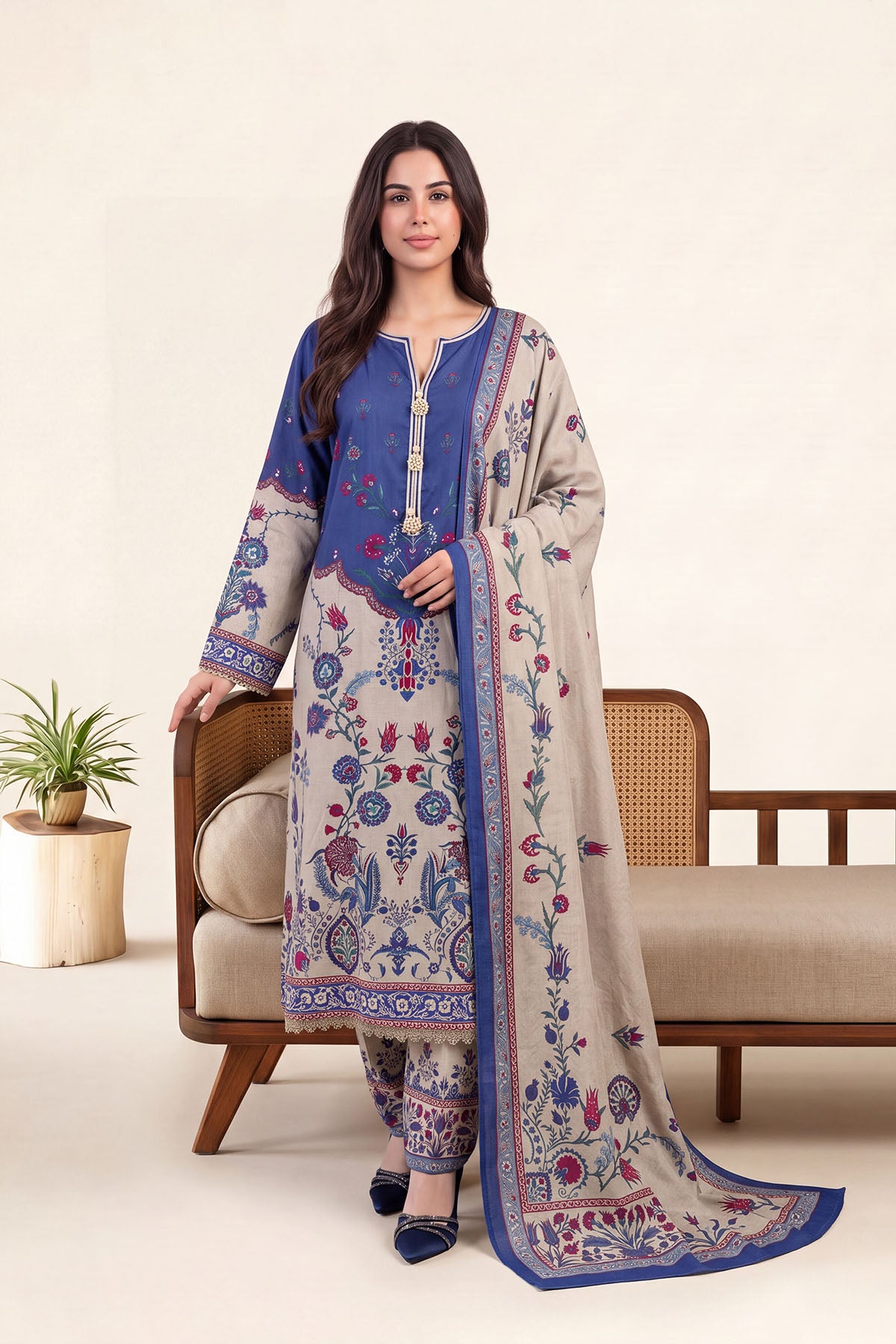 Women Printed 3 Piece Suit - DTD170