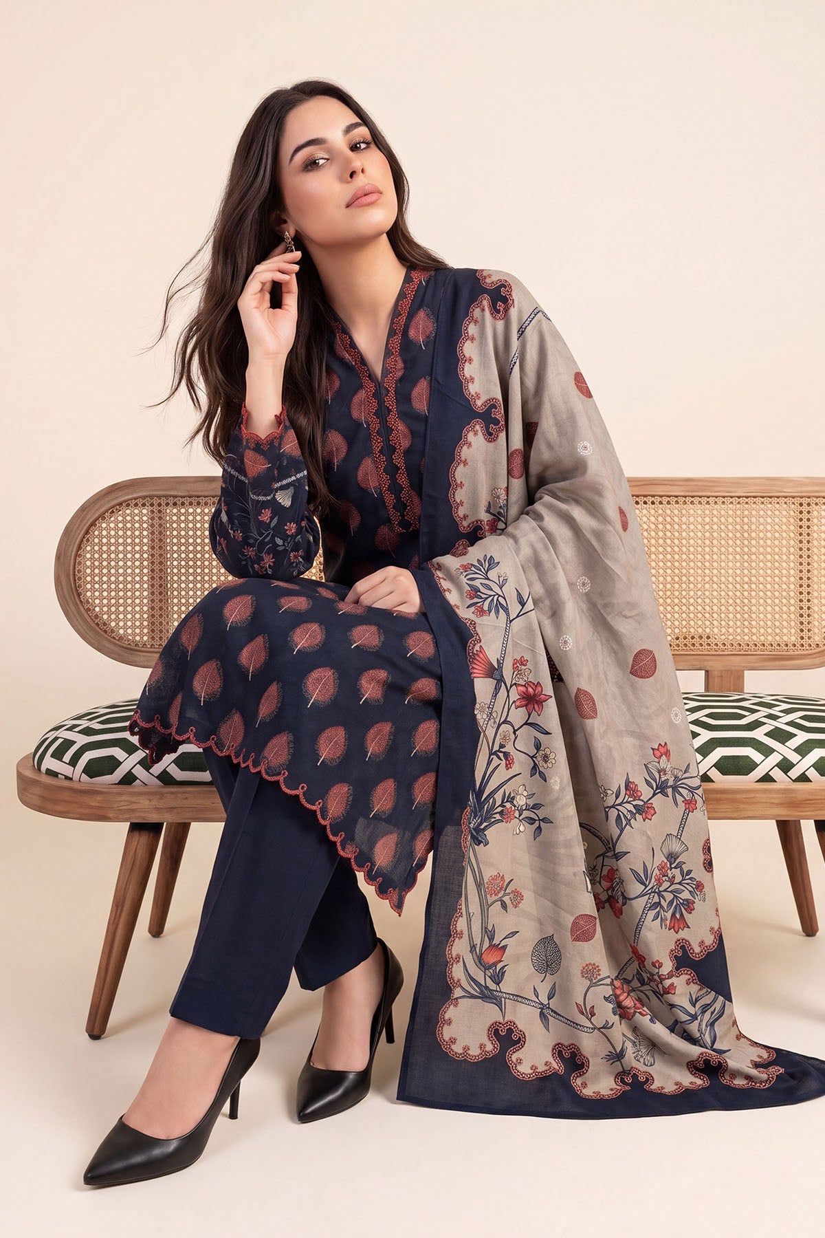 Women Printed 3 Piece Suit - DTD173