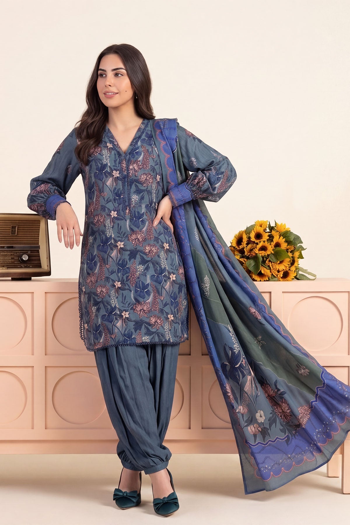 Women Printed 3 Piece Suit - DTD174