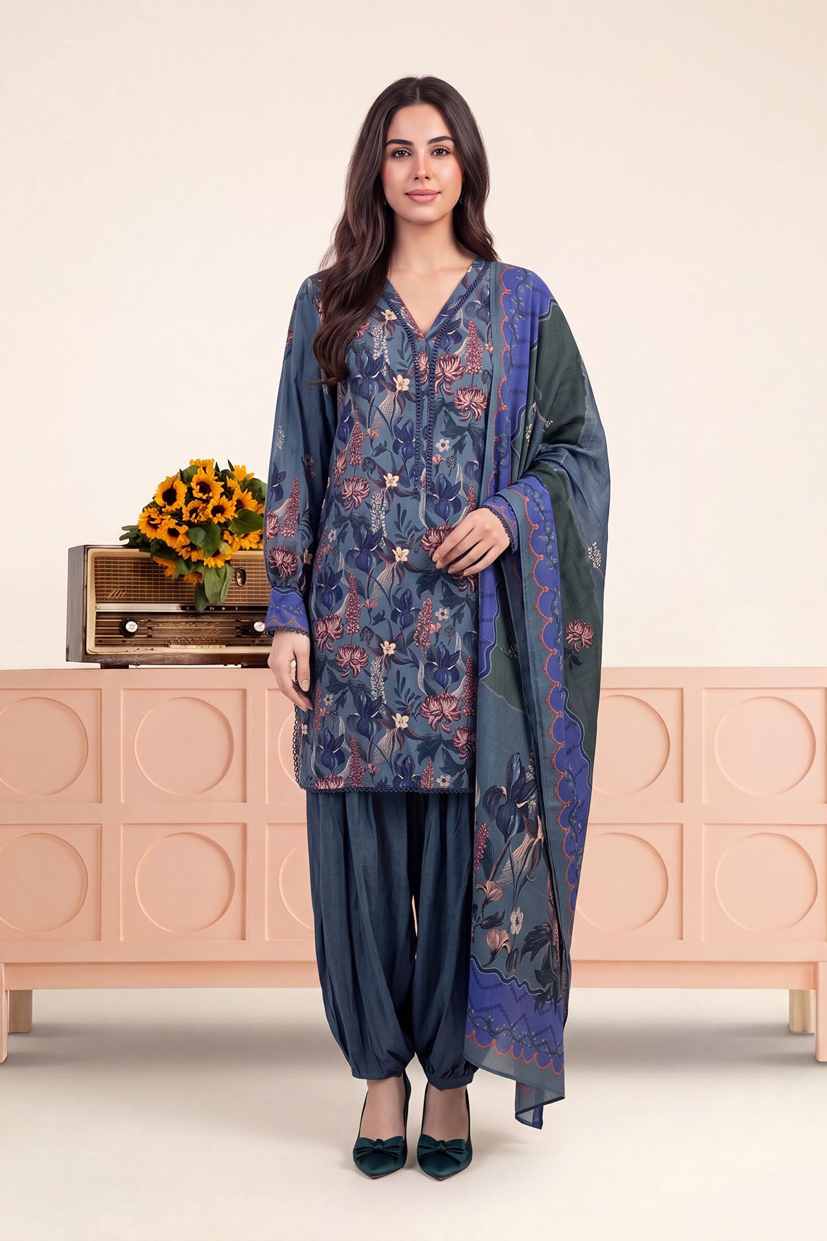 Women Printed 3 Piece Suit - DTD174