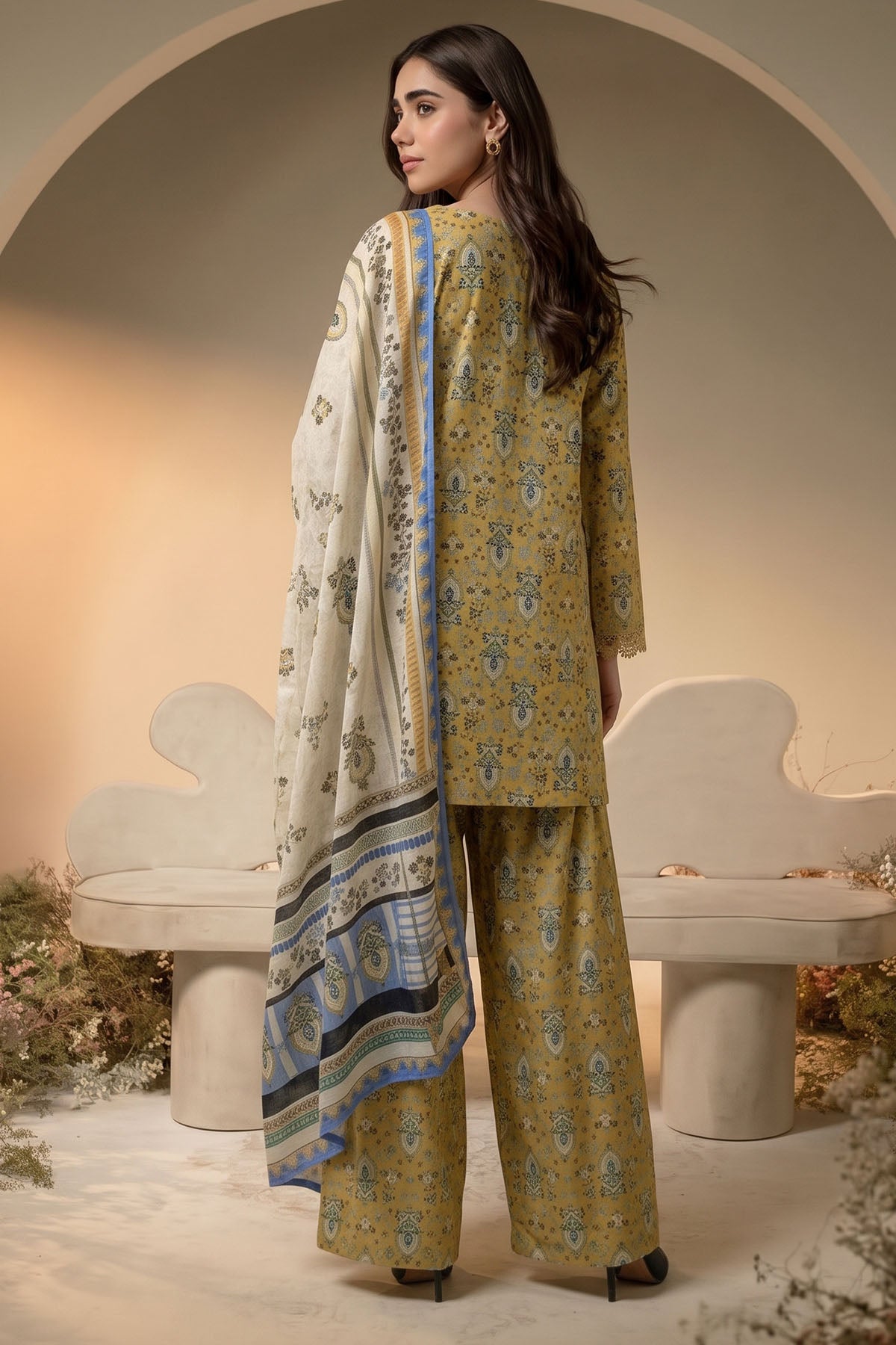 Women 3 Piece Printed Suit - DTD176