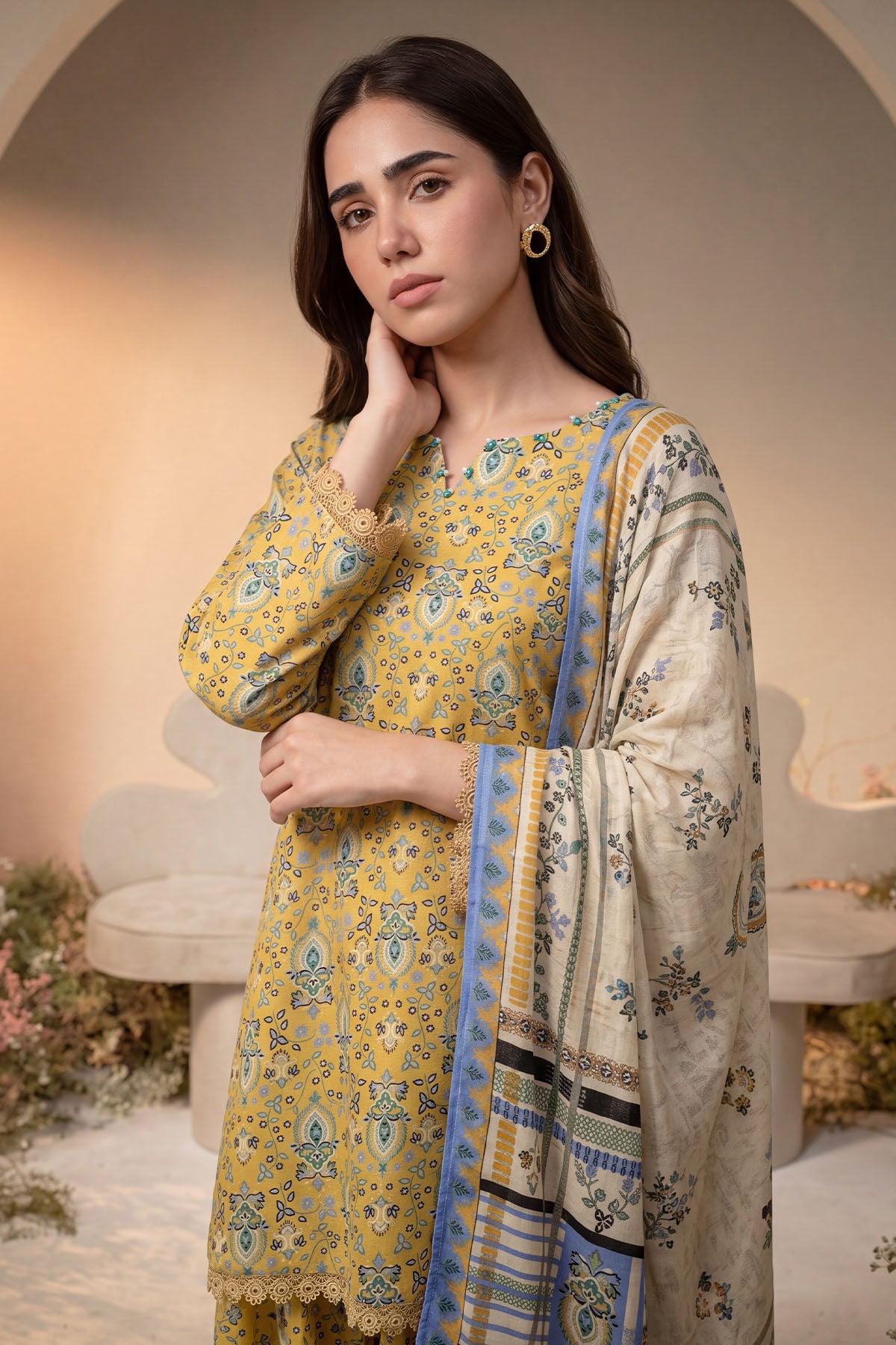 Women 3 Piece Printed Suit - DTD176