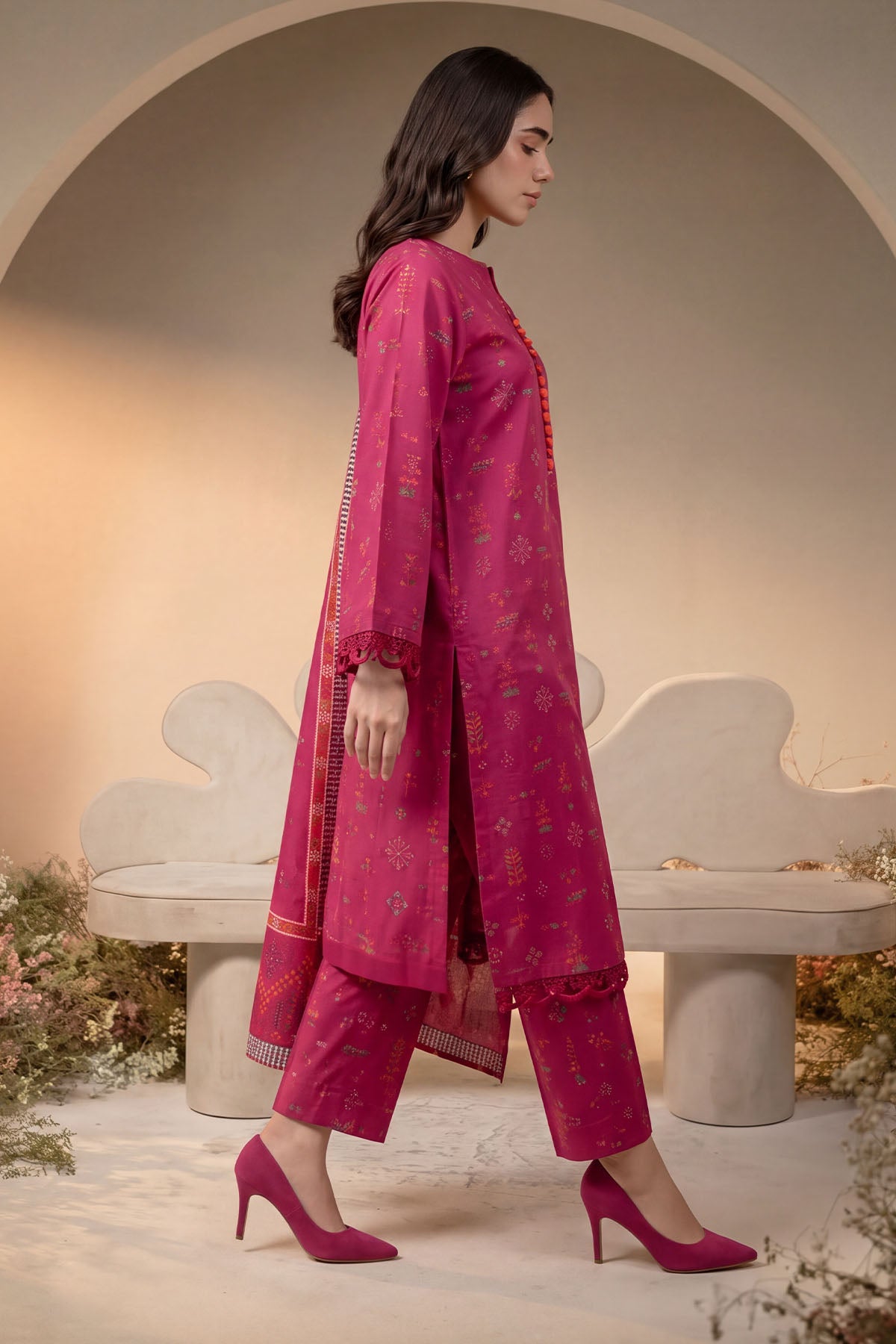 Women 3 Piece Printed Suit - DTD177
