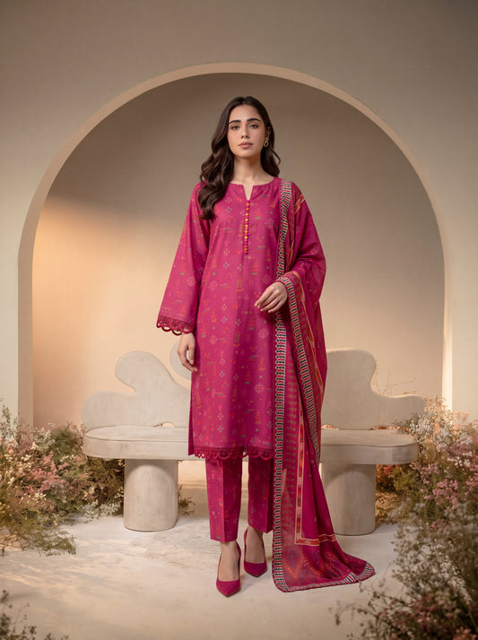 Women 3 Piece Printed Suit - DTD177
