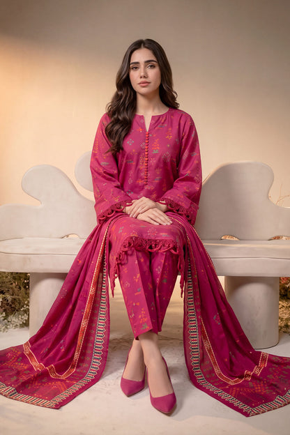 Women 3 Piece Printed Suit - DTD177