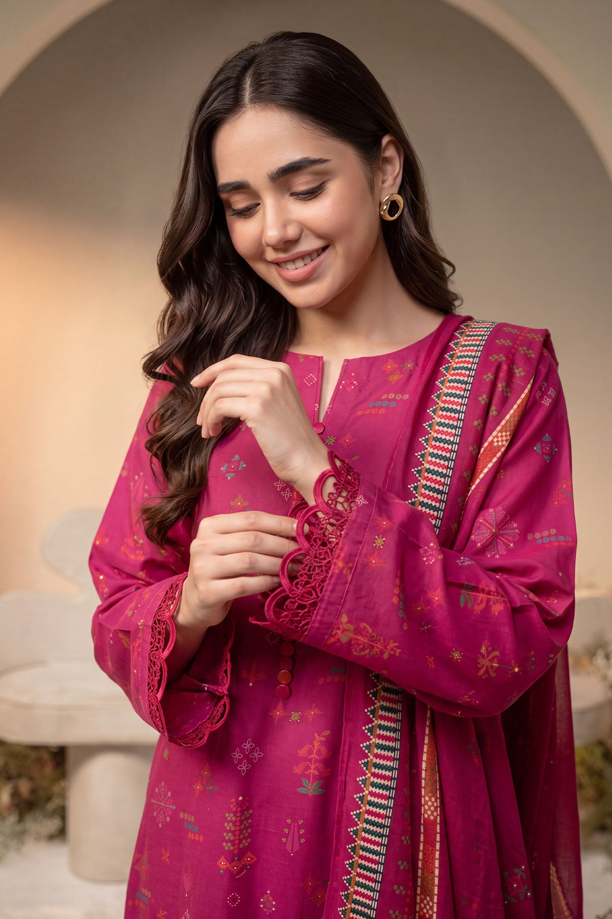 Women 3 Piece Printed Suit - DTD177