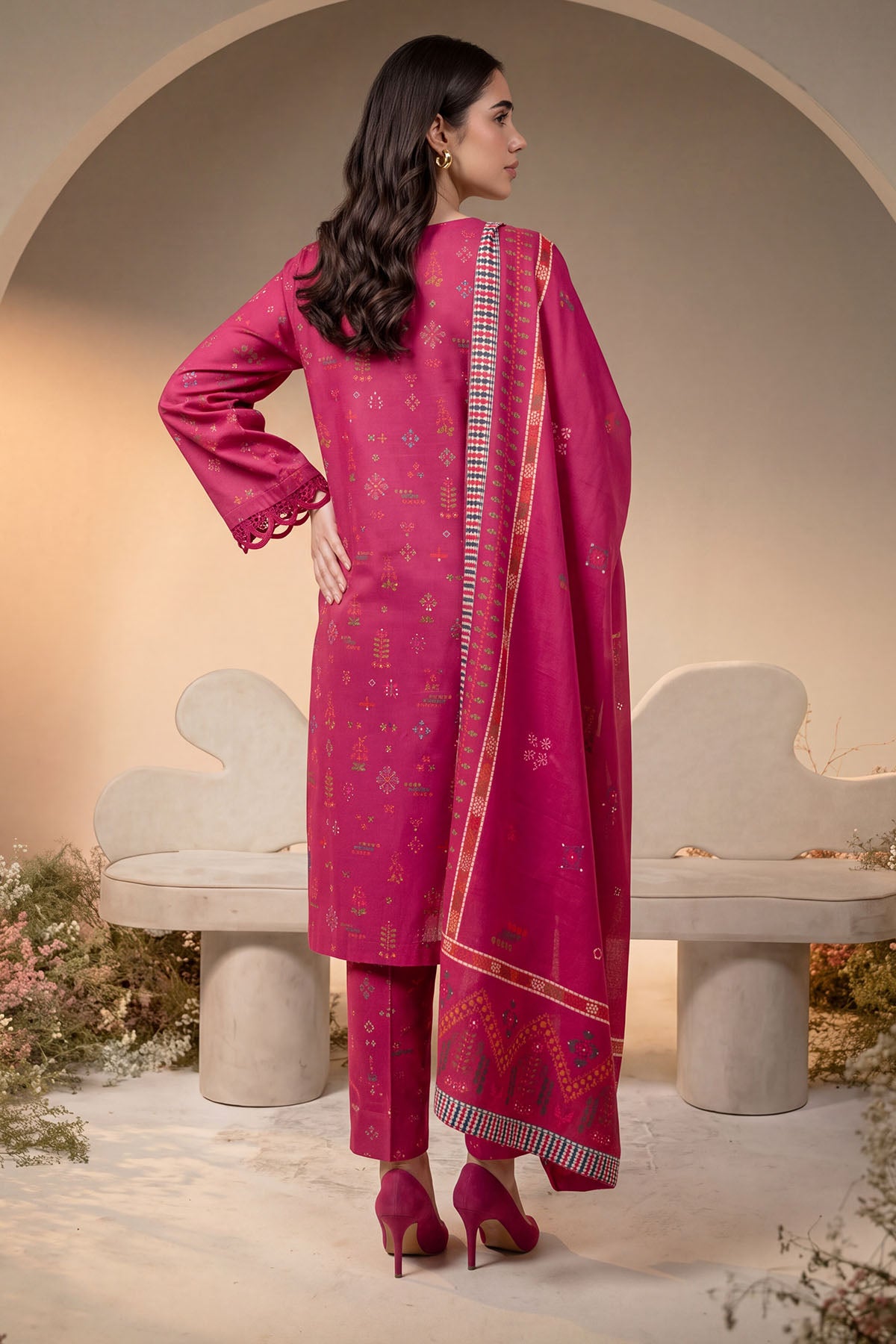 Women 3 Piece Printed Suit - DTD177