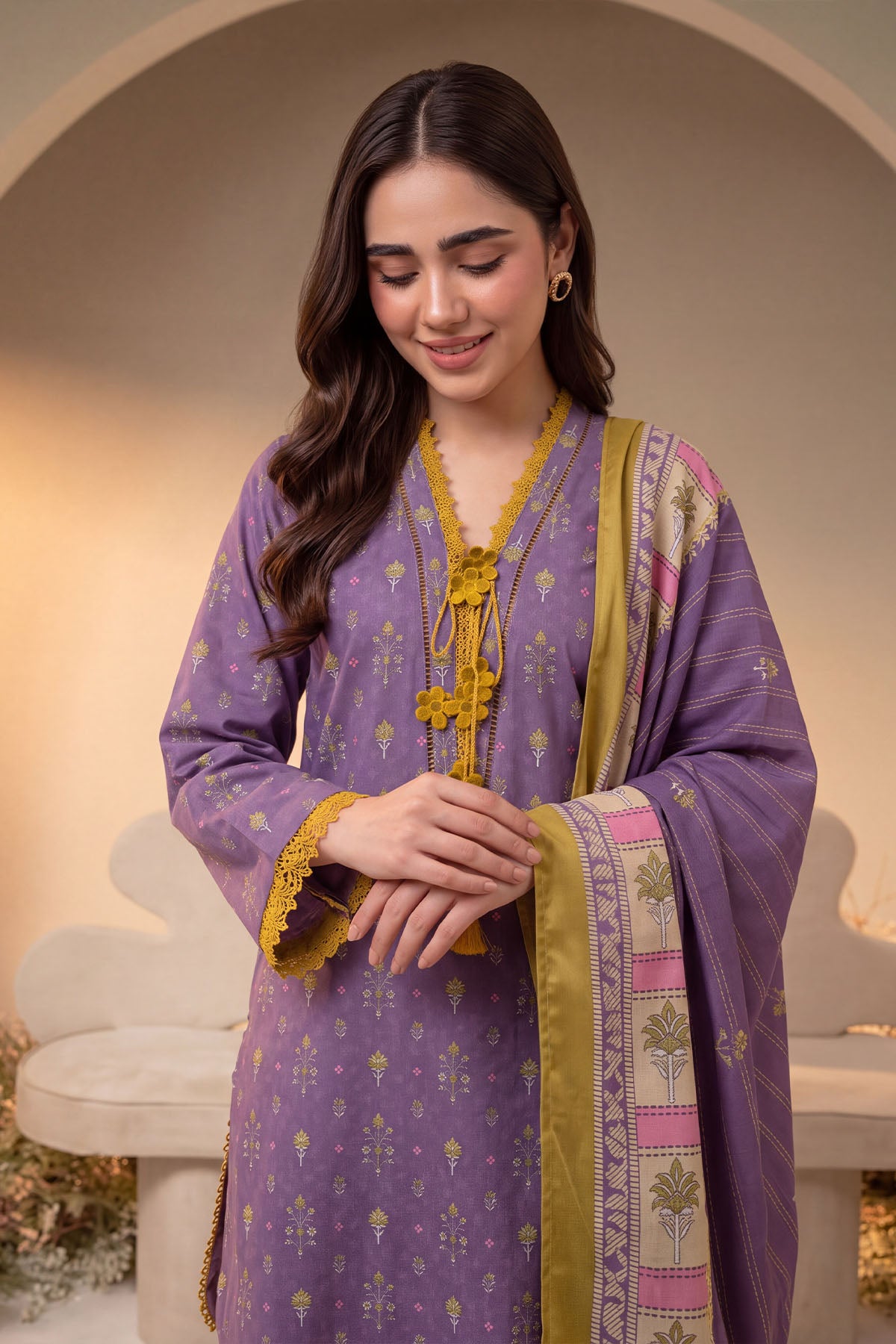 Women 3 Piece Printed Suit - DTD178