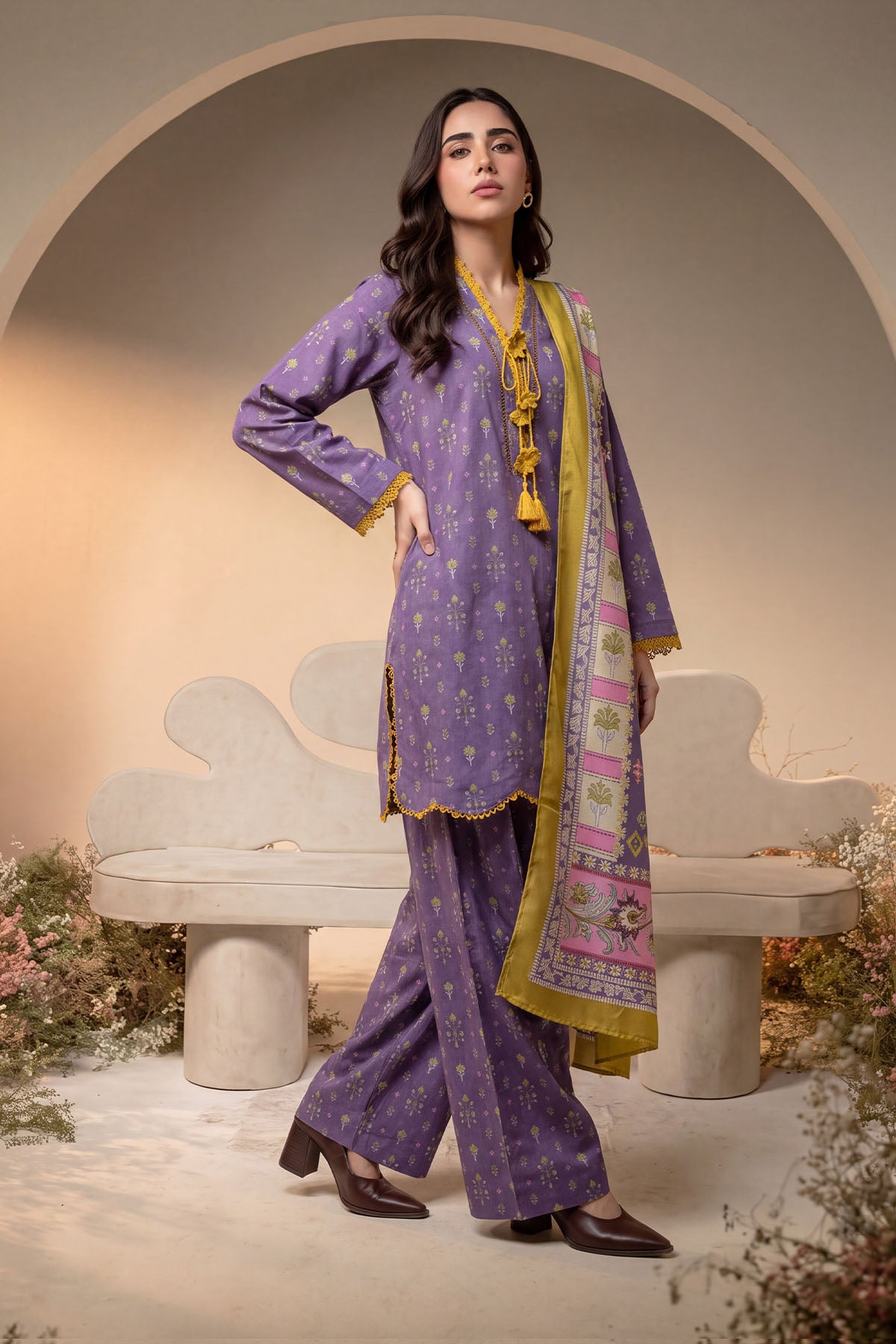 Women 3 Piece Printed Suit - DTD178