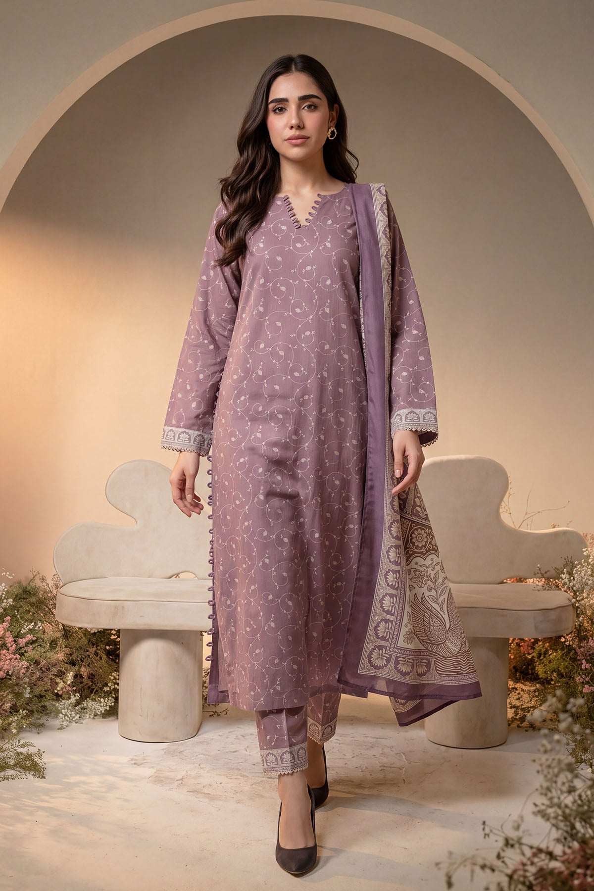 Women 3 Piece Printed Suit - DTD179