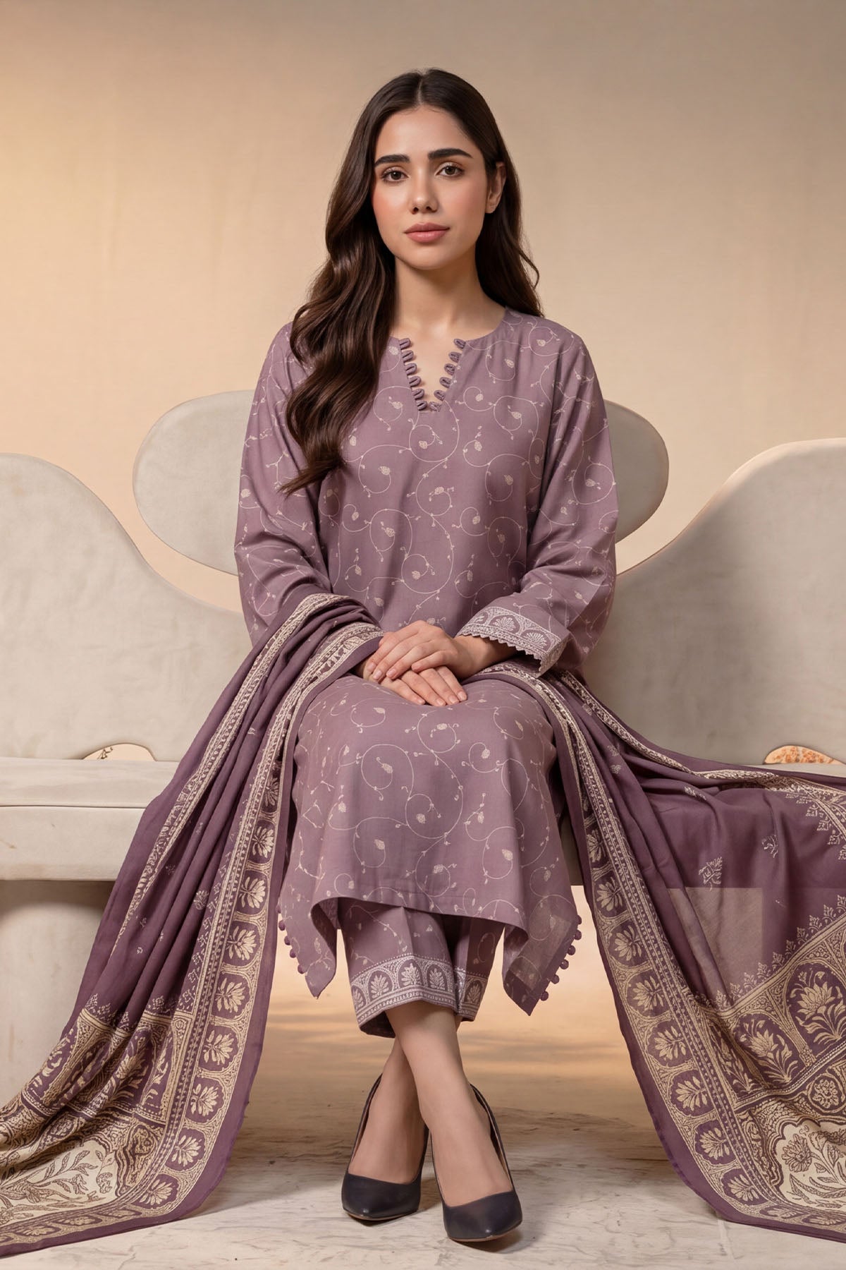 Women 3 Piece Printed Suit - DTD179