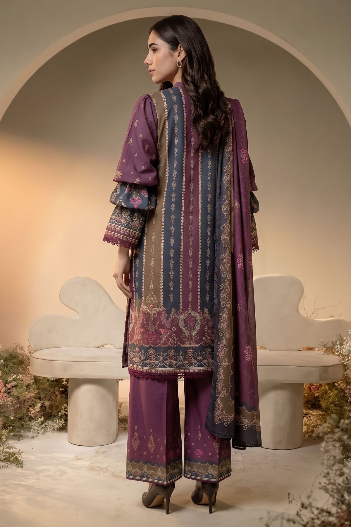 Women 3 Piece Printed Suit - DTD180