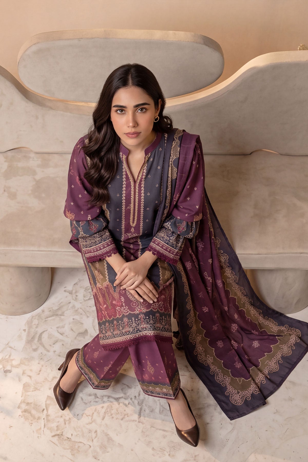 Women 3 Piece Printed Suit - DTD180