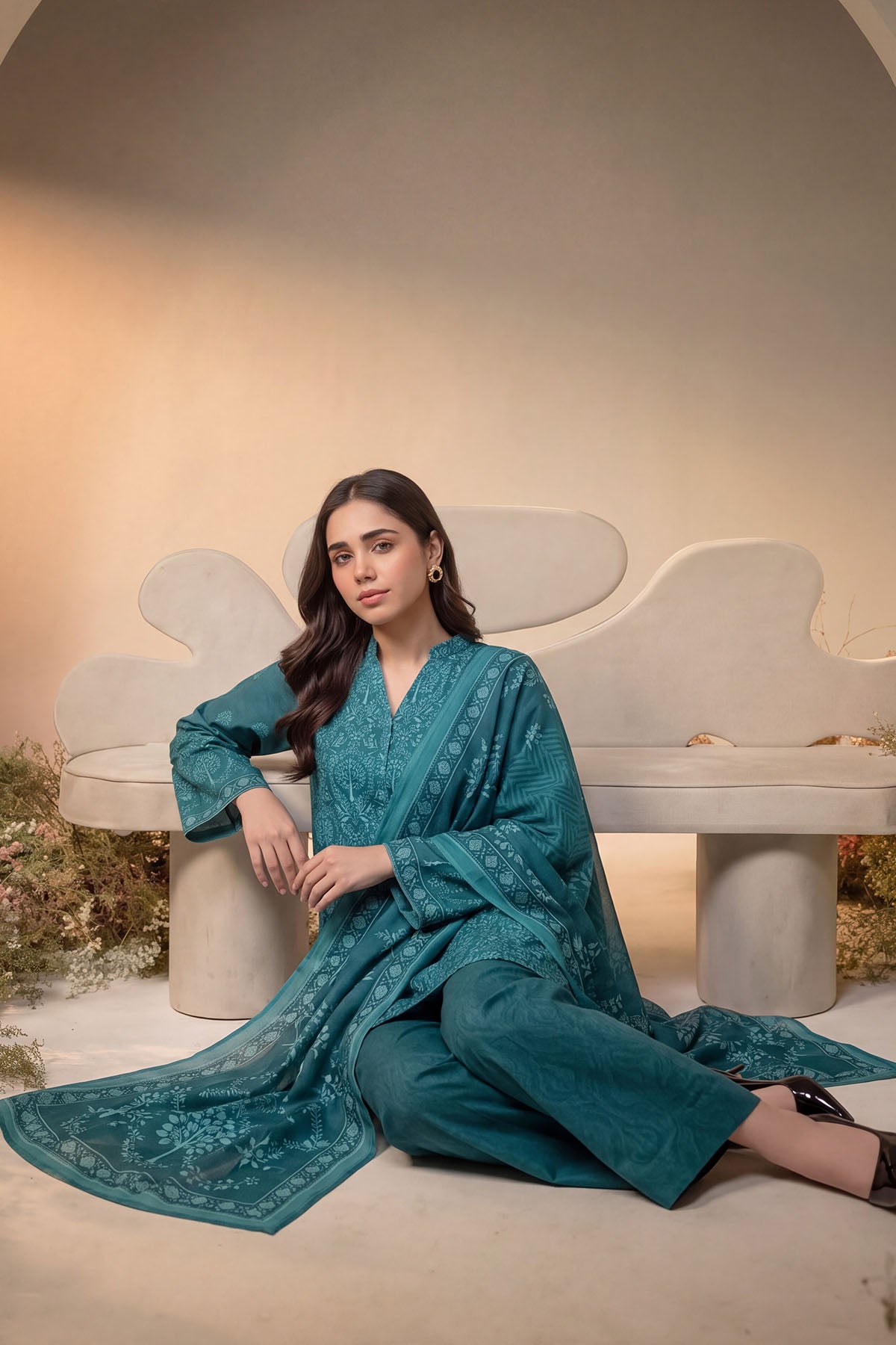 Women 3 Piece Printed Suit - DTD181