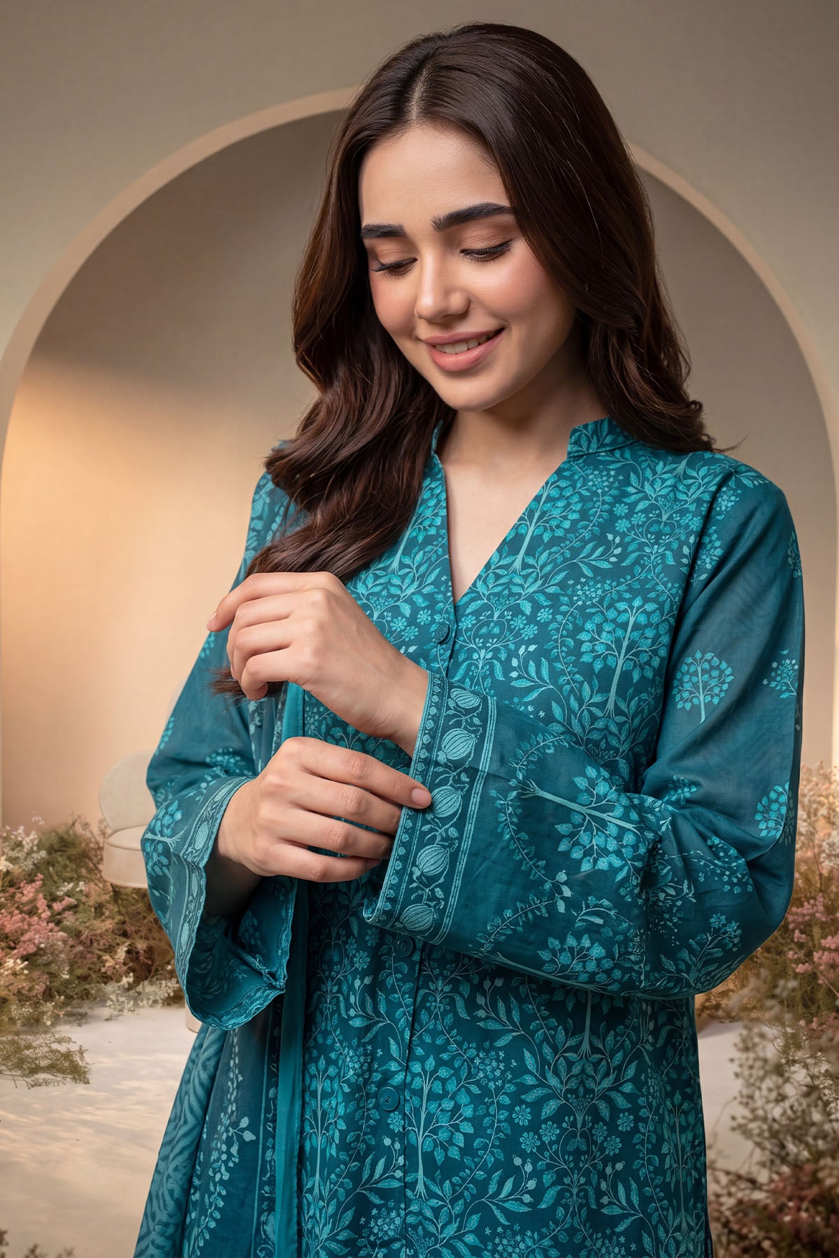 Women 3 Piece Printed Suit - DTD181