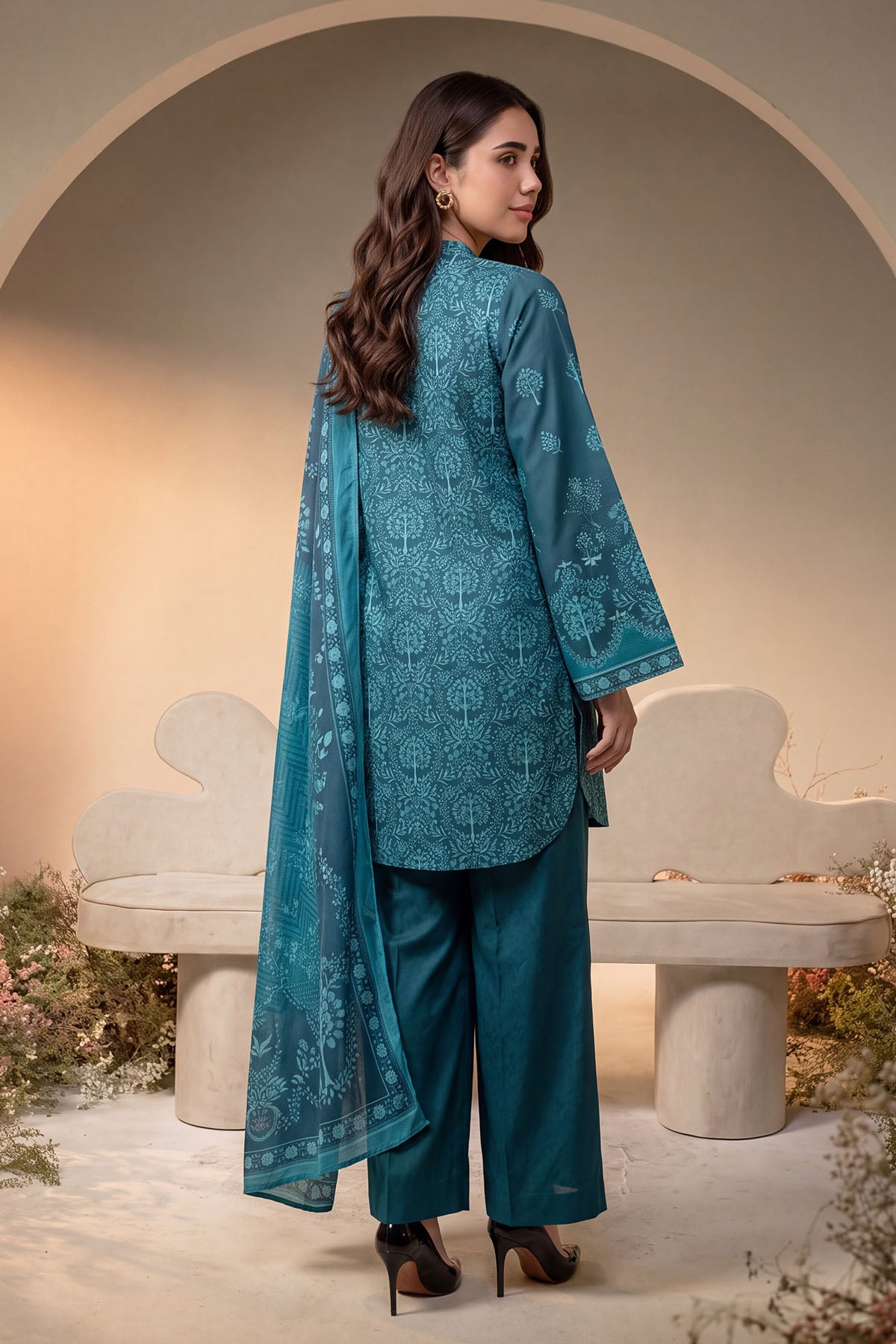 Women 3 Piece Printed Suit - DTD181