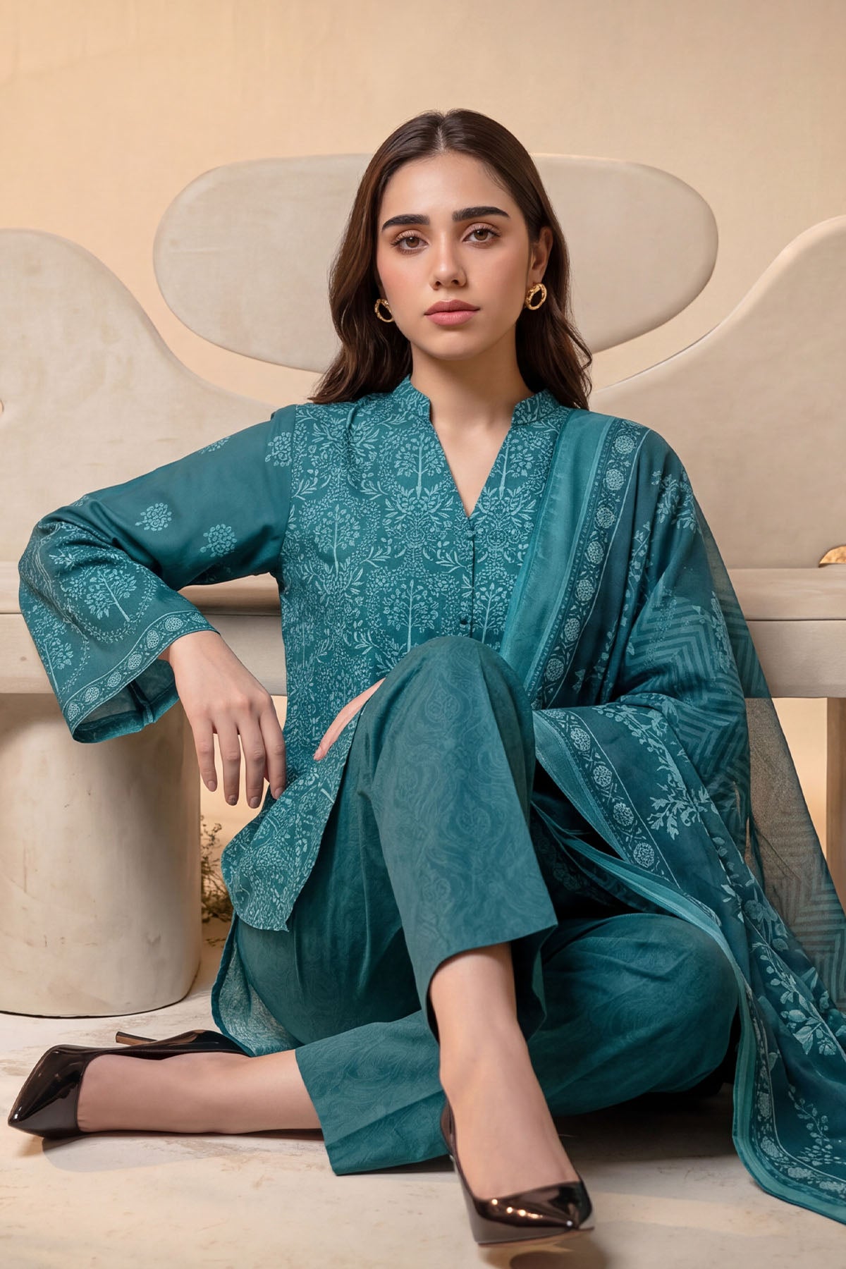 Women 3 Piece Printed Suit - DTD181