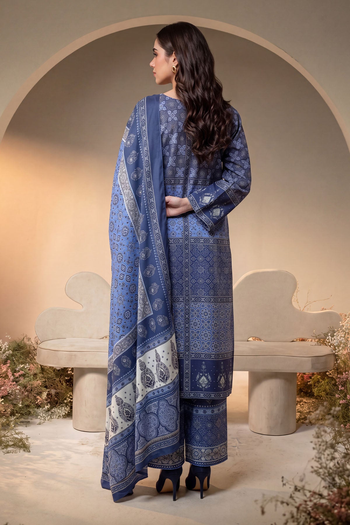 Women 3 Piece Printed Suit - DTD182