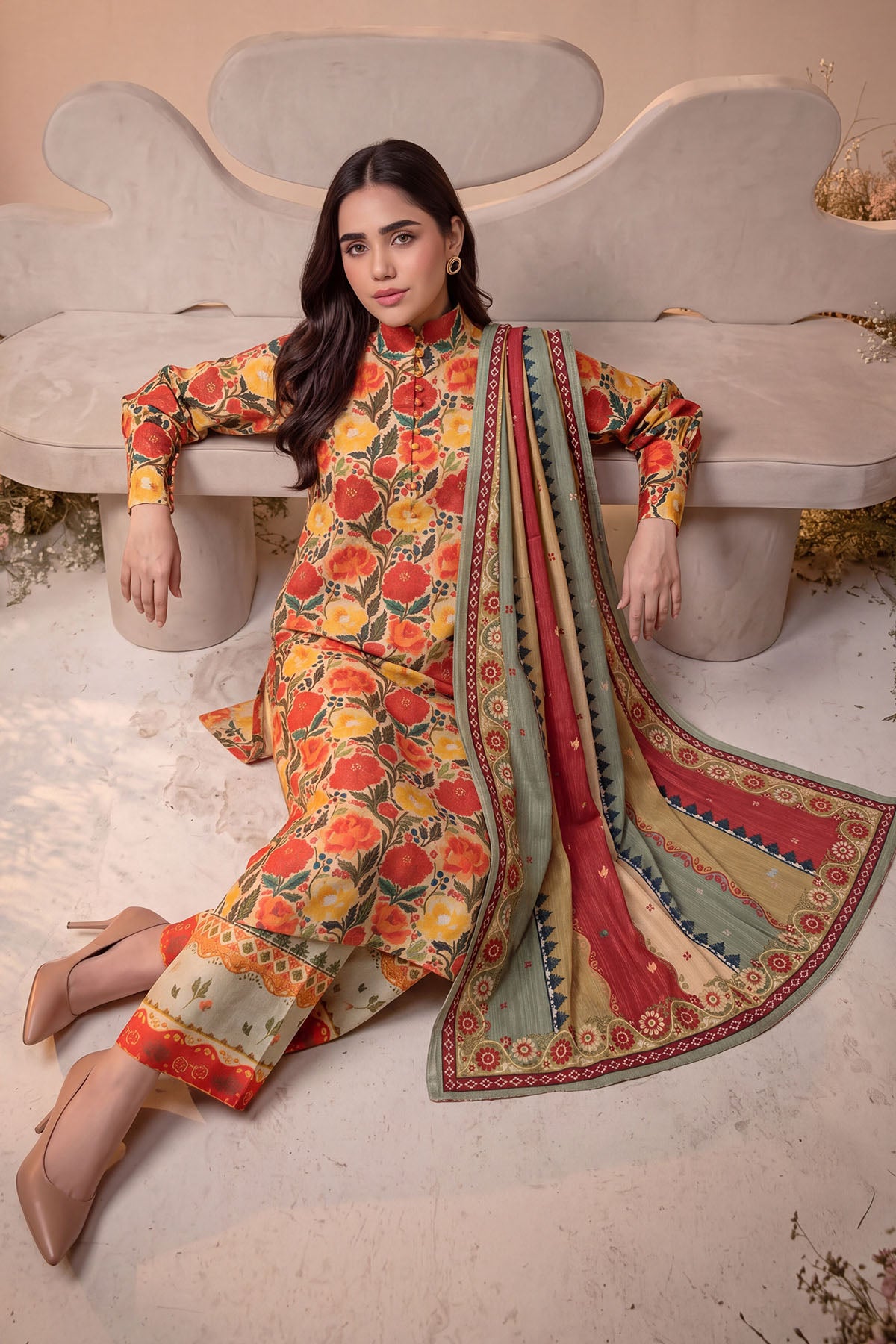 Women 3 Piece Printed Suit - DTD184