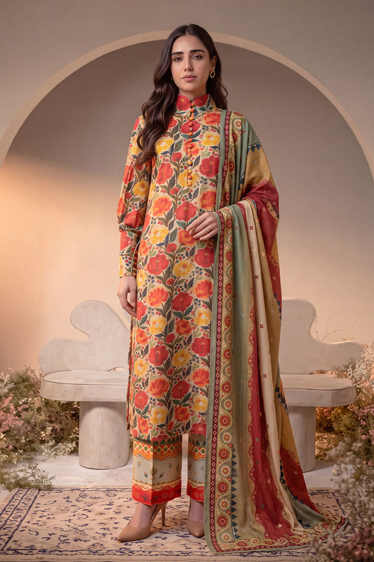 Women 3 Piece Printed Suit - DTD184