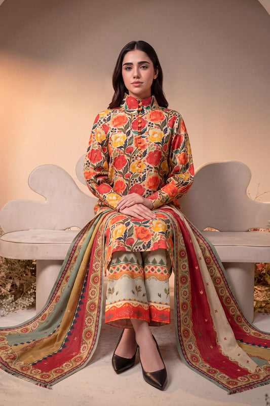 Women 3 Piece Printed Suit - DTD184