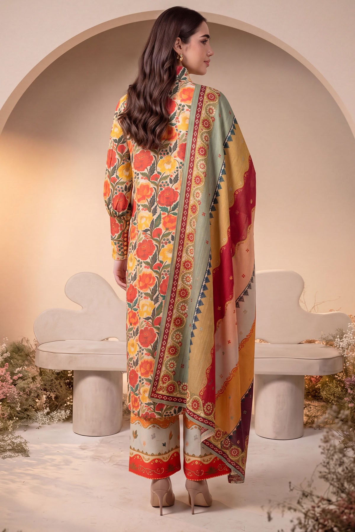 Women 3 Piece Printed Suit - DTD184