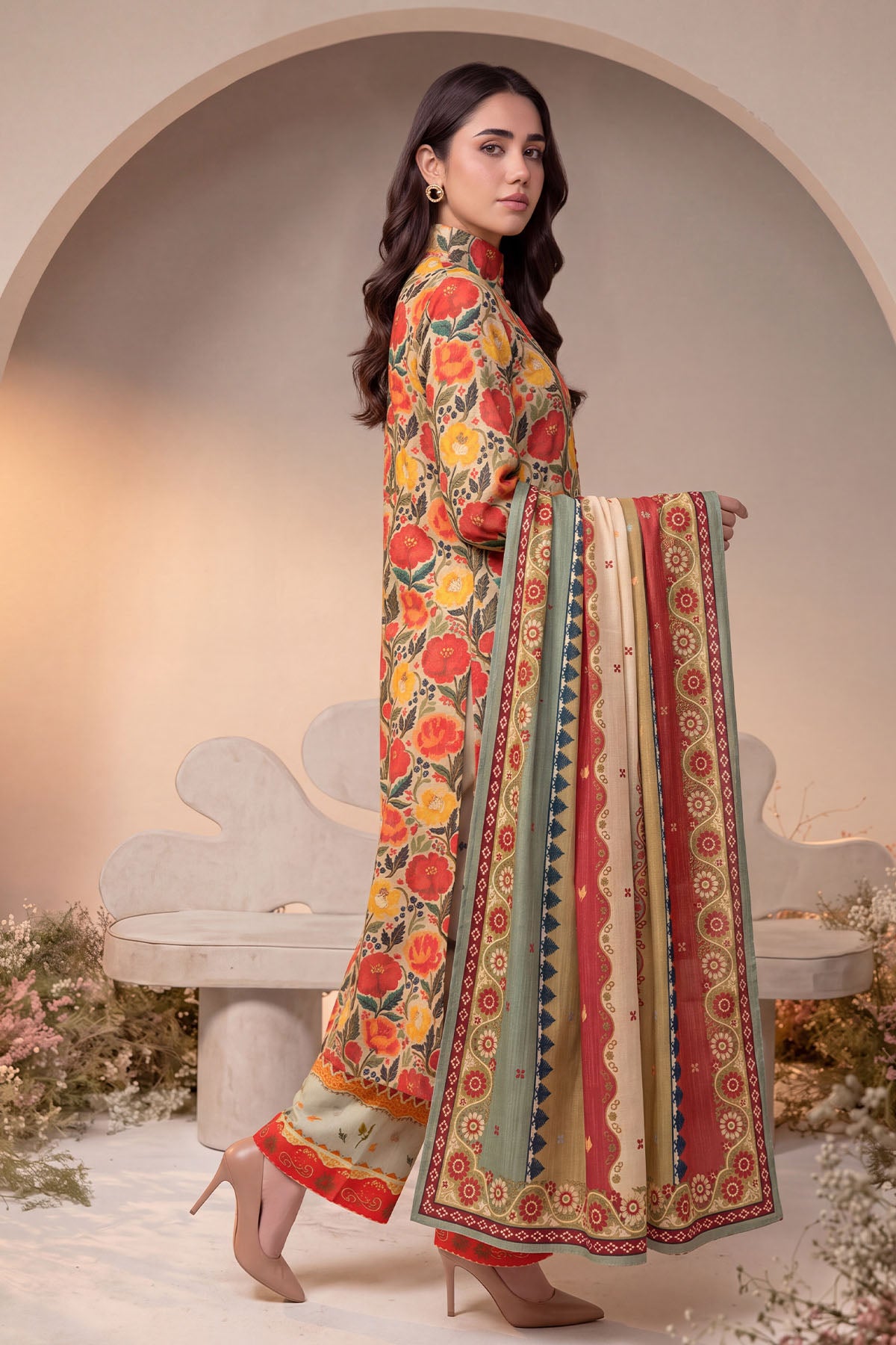 Women 3 Piece Printed Suit - DTD184
